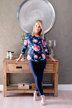 Style 324 - Navy and Pink floral top