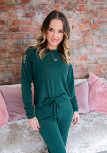 Emerald jersey and jogger Lounge set - Style 363