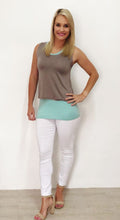 Duck-egg & Taupe Breastfeeding Overlay Top - CAN 