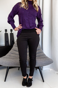 Melange purple knit Jersey - Style 371