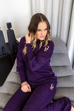 Melange purple knit Jersey - Style 371