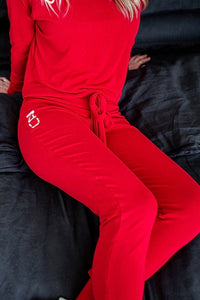 Hot red knit set - Style 365